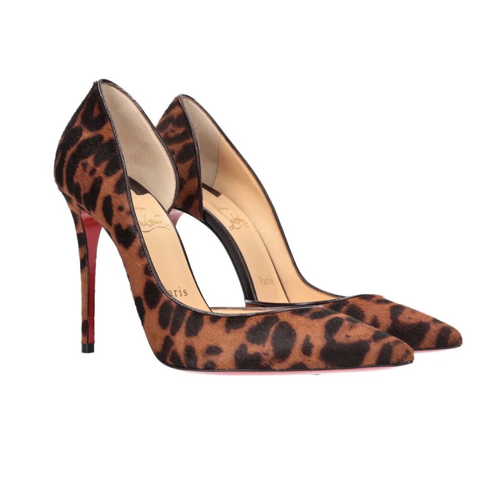 Christian Louboutin Iriza 100 Pony Dark Leopard Brown
